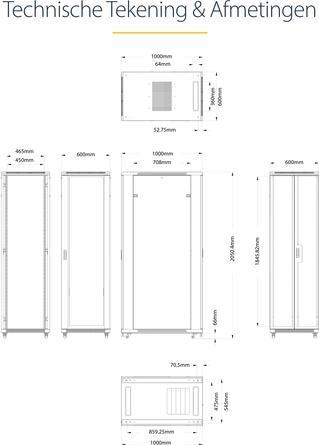 Immagine prodotto StarTech Monta Il Tuo Server O Le Tue Apparecchiature Di Rete In Questo Armadio Server 42u - Rack 42u (42 HE, Rack da 19 pollici)