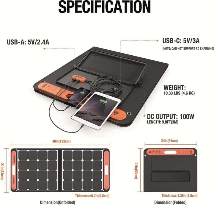 Image du produit Jackery SolarSaga (100 W, 4.69 kg)