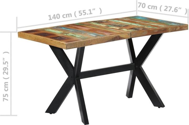 Image du produit VidaXL Esstisch 140x70x75 cm Altholz Massiv,Material: Tischplatte (140 x 70 x 75 cm)