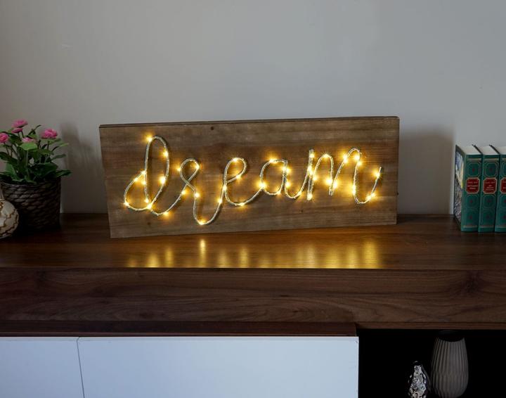 Produktbild Swisshandel24 LED-Holzschild, Leuchtbild Wandbild, Landhaus - 28x72x3cm, dream (28 x 72 x 3 cm)