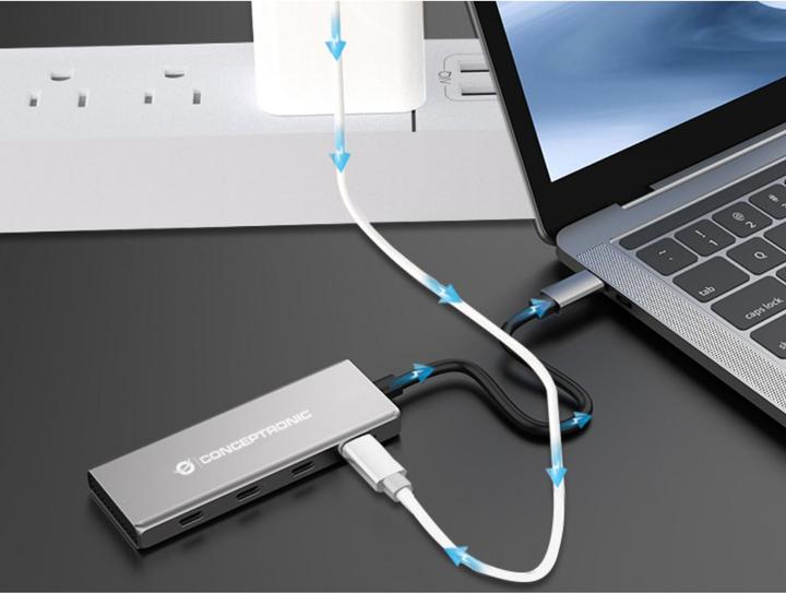 Actual product image Conceptronic 4 Port USB-Hub (USB-C, 4 Ports)