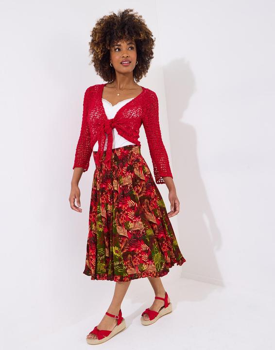 Produktbild Joe Browns Palm Print Godet Skater Skirt (40)