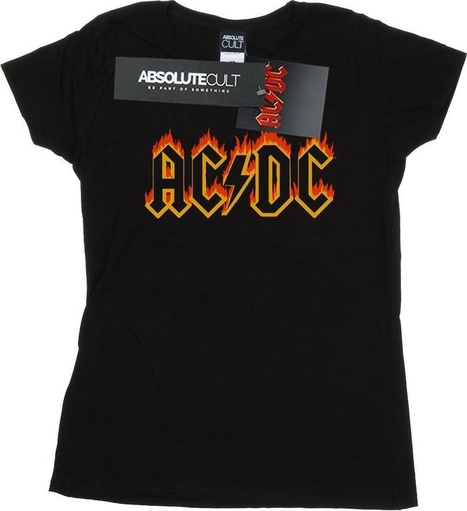 AC/DC Flames Logo TShirt aus Baumwolle