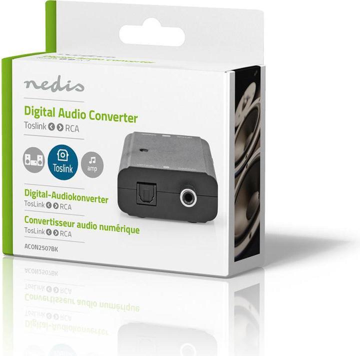 Image du produit Nedis Convertisseur audio numérique 2 voies - Entrée : 1x S / PDIF (RCA) femelle / 1x TosLink femelle (0.05 m, Optique)