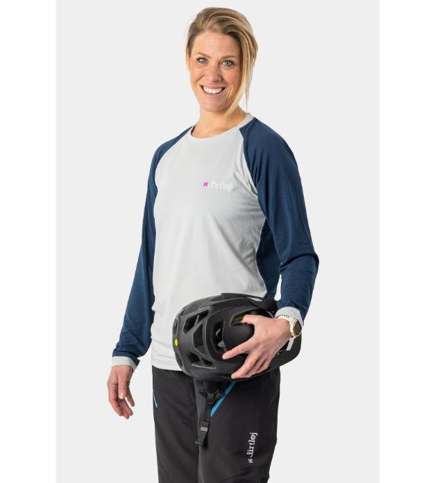 Actual product image dirtlej Mountee drirelease® Merino Longsleeve Ladies Jersey, grey/blue, XL (XL)