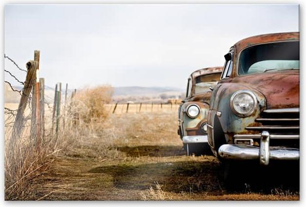 Image du produit Trenddeko Vieux wagons rouillés (120 x 75 cm)