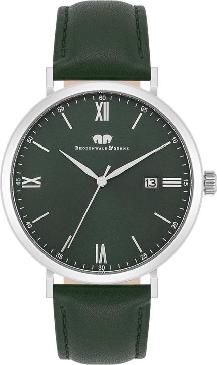 Produktbild Quarzuhr Adelsmann Echtleder Silber - 34102 (Analoguhr, 42 mm)