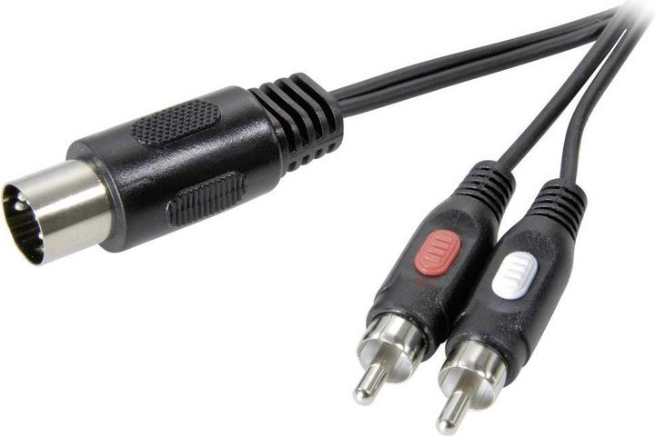 Image du produit SpeaKa Professional RCA/DIN-câble adaptateur 2x mâles fiche DIN 5 pôles 1.5 m (1.50 m, RCA)