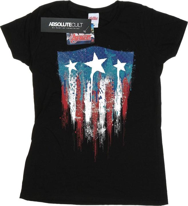 Captain America Flagge Schild Baumwolle TShirt