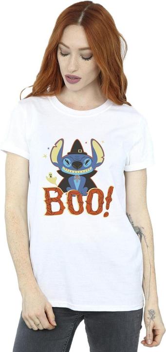 Actual product image Disney Womens/Ladies Lilo & Stitch Boo! Cotton Boyfriend T-Shirt (4XL)
