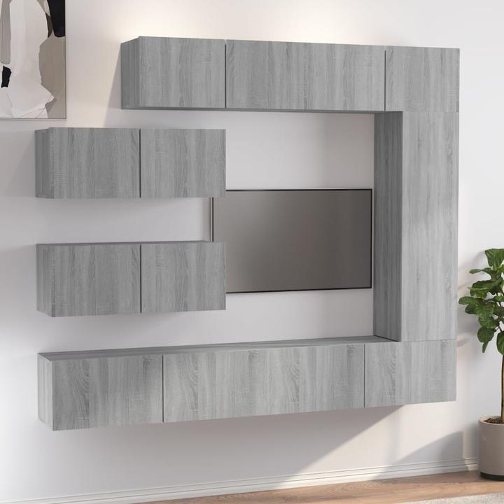 Actual product image VidaXL 7-piece TV cabinet set grey Sonoma wood-based material, colour: grey (30 x 30 x 30 cm)