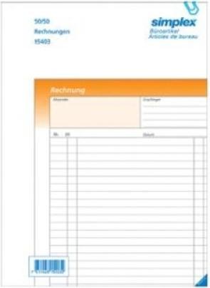 Actual product image Simplex Carbonless copybook Invoices Oneco (100 x)
