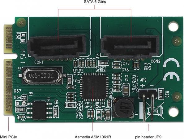 Produktbild Delock Mini PCIe Konverter zu 2 x SATA mit RAID
