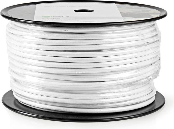 Image du produit Nedis Câble d'antenne en rouleau RG6T 75 Ohm Double blindage ECA 100.0 m Coax PVC Blanc Rouleau (75 dB, Câble d'antenne)