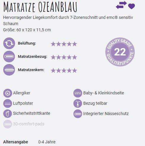 Image du produit Träumeland Matelas Océan 60x120cm (60 x 120 cm)