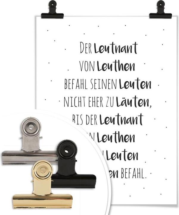 Produktbild Trenddeko Zungenbrecher - Der Leutnant von Leuthen (30 x 40 cm)
