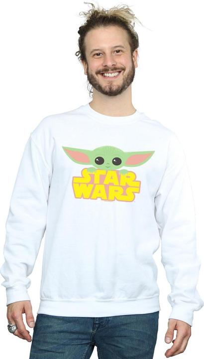 Actual product image Star Wars Mens The Mandalorian The Child And Logo Sweatshirt (M)
