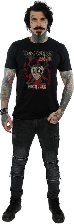 Actual product image Looney Tunes Mens Monster Rock Tasmanian Devil Cotton T-Shirt (M)