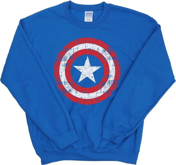 Actual product image Womens/Ladies Avengers Captain America Scratched Shield Sweatshirt (XXL)