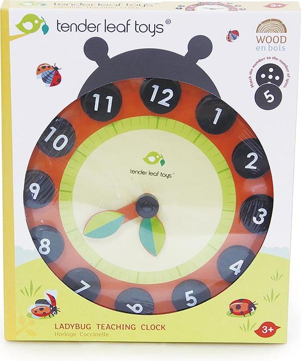 Produktbild Tender Leaf Toys Lernuhr Marienkäfer (Deutsch, Französisch, Italienisch, Englisch)