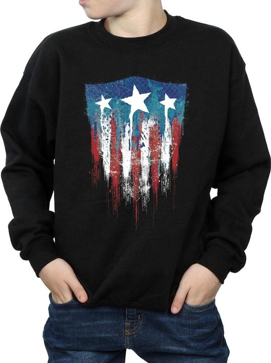 Actual product image Boys Captain America Flag Shield Sweatshirt (140, 146)