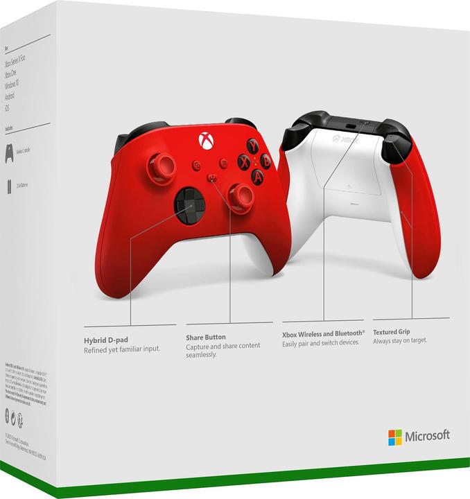 Actual product image Microsoft Xbox Wireless Controller - Pulse Red (PC, Xbox One X, Xbox Series X, Xbox One S, Xbox Series S)