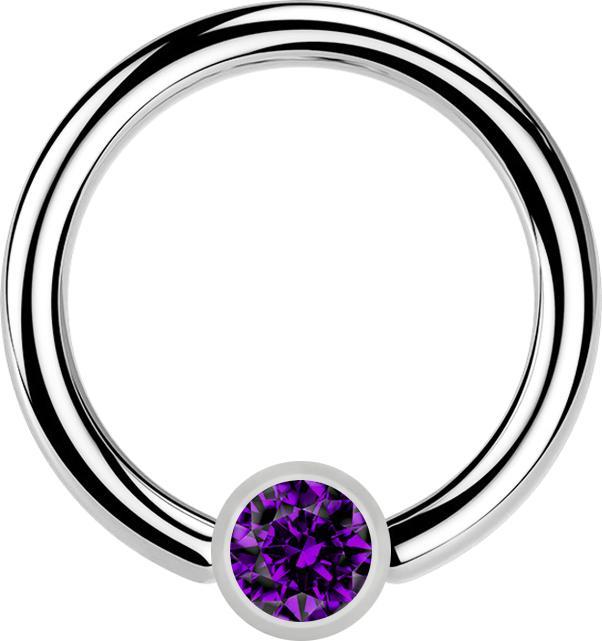 Immagine prodotto Star Piercing Anello Micro Ball Closure argento e cristallo viola (Acciaio chirurgico 316L, senza ottone)