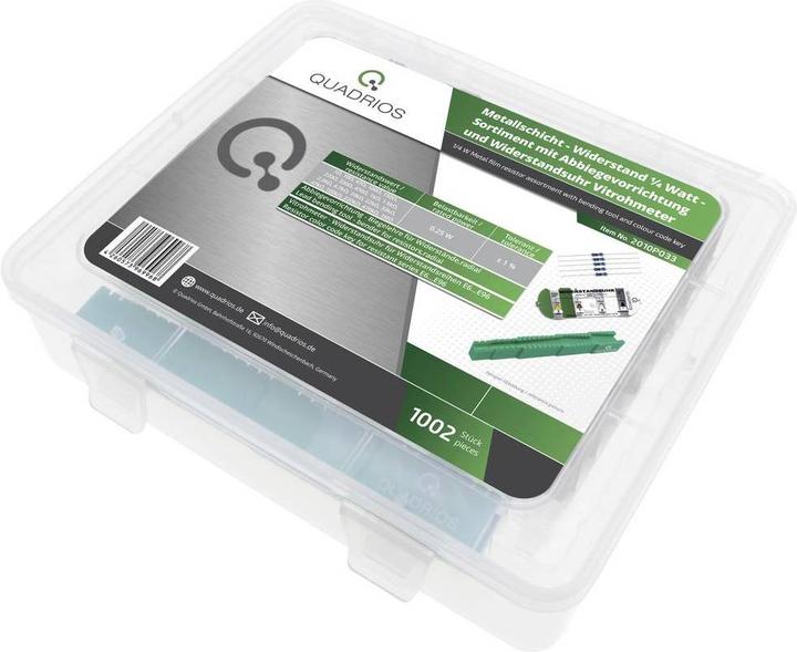 Actual product image Quadrios Metal film resistor assortment 1/4W, ±1% with accessories, 1002 tlg