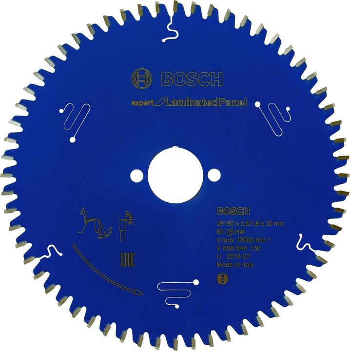 Bosch Professional Zubehör Circular saw blade Expert for Laminated Panel, 190 x 30 x 2.6 mm, 60