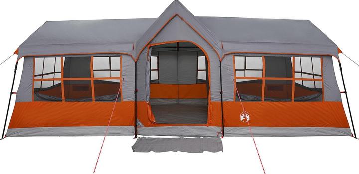 Produktbild VidaXL Campingzelt mit Fenstern Grau und Orange 12-Personen Wasserdicht (Kuppelzelt)