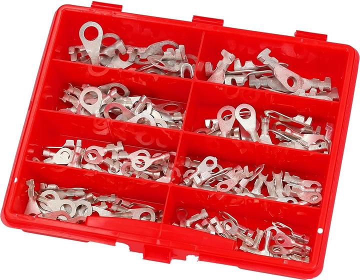 Actual product image Kalitec 180 pieces assortment box claw cable lugs uninsulated 0.5-6mm² I Cable lug ring shape I Ka