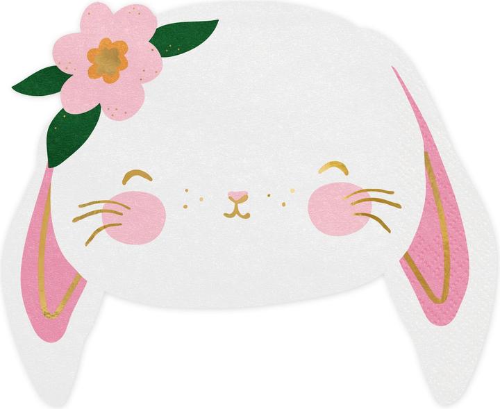 Immagine prodotto Partydeco Tovagliolo coniglietto di Pasqua 20 pezzi, rosa/bianco (20 x, 15,5 x 1 x 17,5 cm)