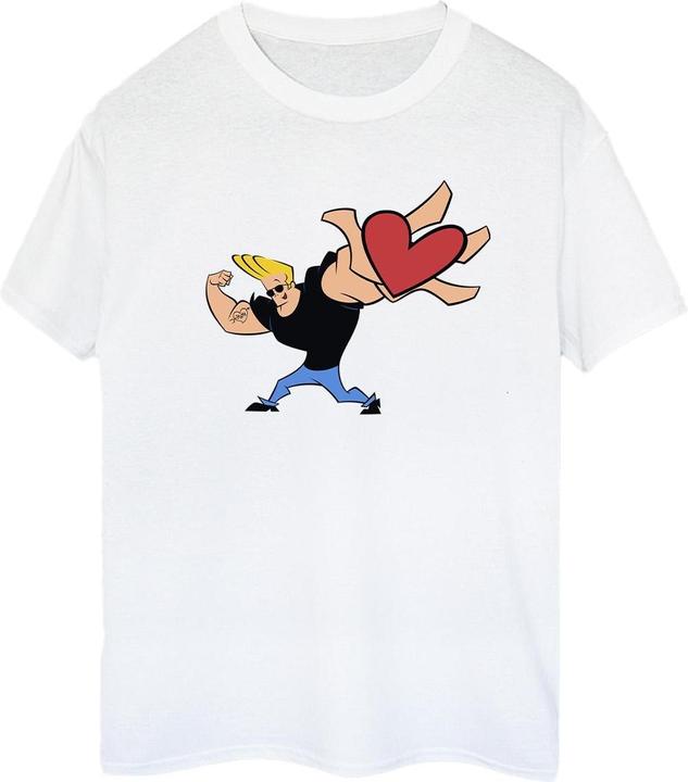 Actual product image Johnny Bravo Womens/Ladies Heart Present Cotton Boyfriend T-Shirt (M)