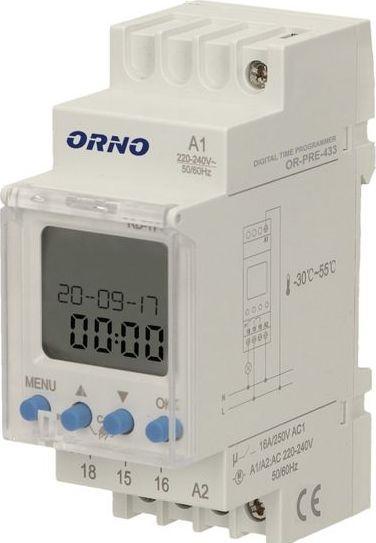 Produktbild Orno Electronic timer, 52 programs, 3 menu languages, 2 modules, DIN TH-35mm OR-PRE-433