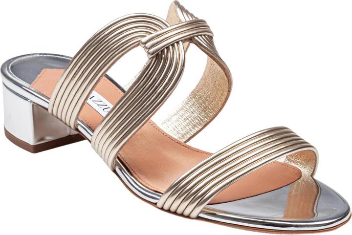 Produktbild Aquazzura mule esencia 35 in laminated leather color light gold/silver (40)