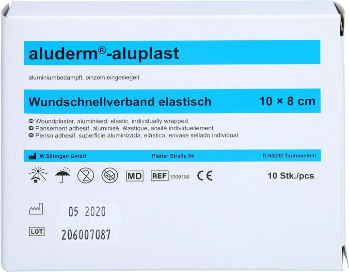 Immagine prodotto Aluderm aluplast elastico 1 m x 8 cm medicazione per ferite, 1 pz. cerotto (1 x)