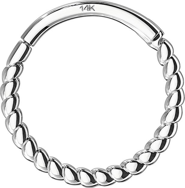 Produktbild Star Piercing Micro Segmentring klappbar geflochten 14k weissgold (ohne Messing, 14k Gold)