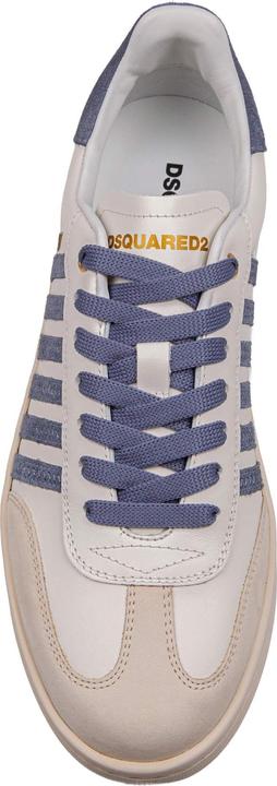 Produktbild Dsquared2 boxer sneakers in leather and suede color milk and blue (40)