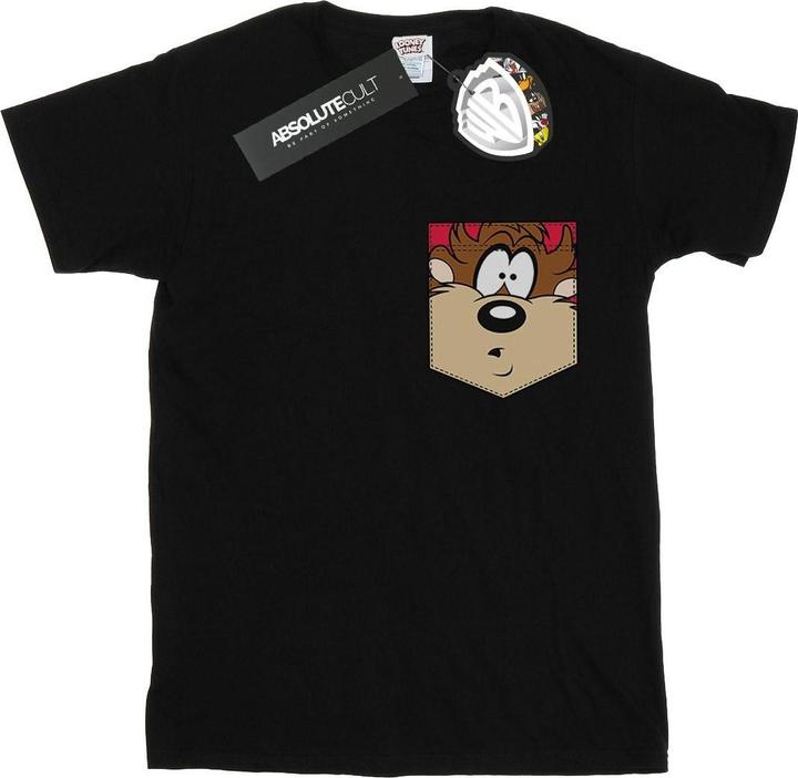 Immagine prodotto Looney Tunes Tasmanian Devil Face Faux Pocket Maglietta Ragazzi (152, 158)