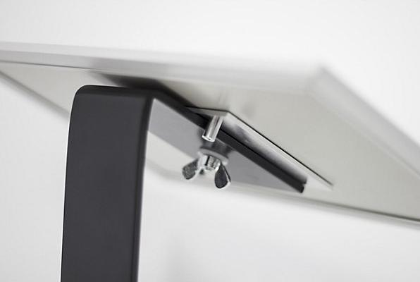 Actual product image Moedel MADRID Silver Line™ information stand, interchangeable module for portrait or