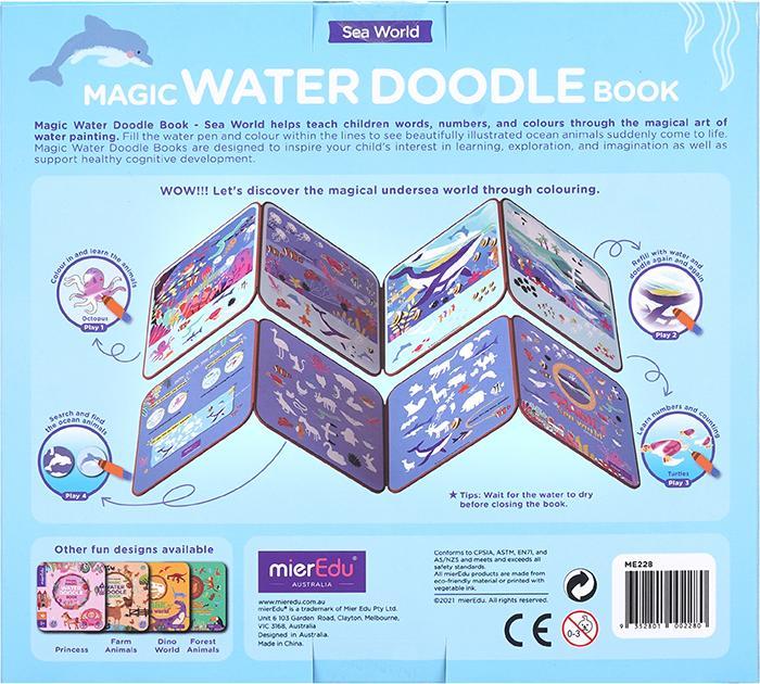 Image du produit mierEdu Livre de coloriage aquatique magique - Monde marin (Allemand, Français, Italien, Anglais)
