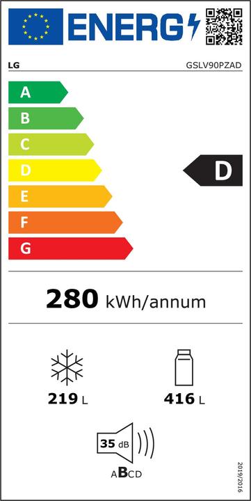 Etichetta energetica LG GSLV90PZAD (635 l)