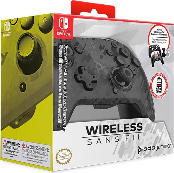 Actual product image PDP Faceoff Wireless Deluxe Controller - Black Camo (Switch)