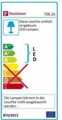 Etichetta energetica Paulmann Set di strisce MaxLED 500 (Bianco, 300 cm, Interno)