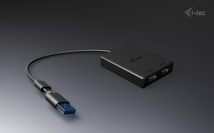 Produktbild i-tec USB-A/USB-C Dual 4K DP Video Adapter 2x 4K DP Display Adapter mit DisplayLink Chip 6950 (DP, 27 cm)