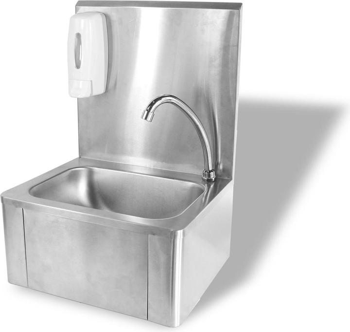 Immagine prodotto Hendi Lavandino a ginocchio + dispenser di sapone (400 mm, 330 mm)