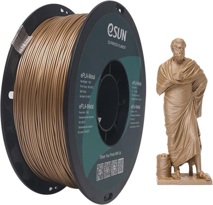 Actual product image eSUN ePLA-Metal Bronze Filament 1.75mm 1Kg (PLA, 1.75 mm, 1000 g, Gold)