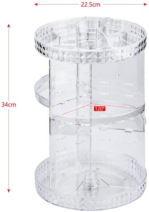 Noya Acryl Beauty Make Up Organizer Aufbewahrungsbox - 360° Rotierend Transparent