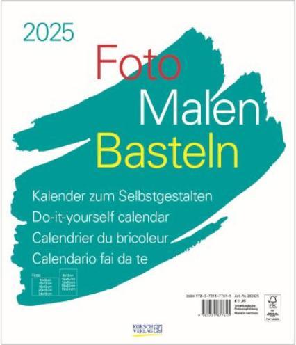 Energie-Label Bastelkalender Foto Malen Basteln (30 x 35 cm, Harter Einband, Deutsch)