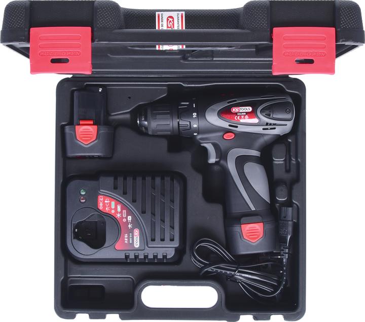Produktbild KS Tools Akku-Bohr-Schrauber, 24Nm, 1.870 U/min 10,8V, mit 2 Akkus und 1 Ladegerät (Akkubetrieb)